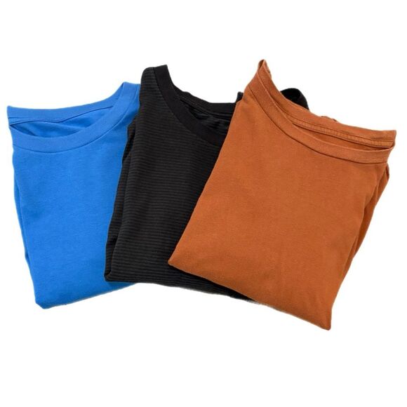 George T-Shirts Men Large Short Sleeve Blue Black Pocket Long Sleeve Bro… - Picture 1 of 8